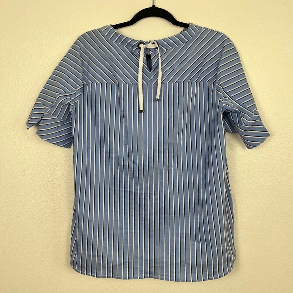 Bogner Nautical Stripe Bow Tie Back Short Sleeve Top 8